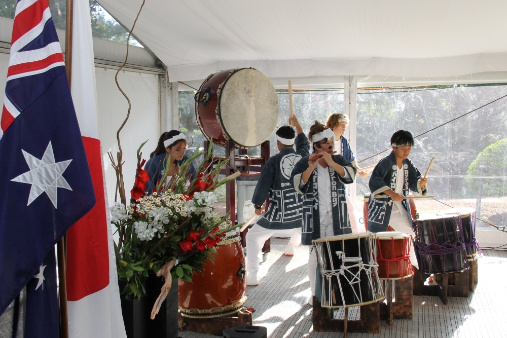 Taiko drumming performance